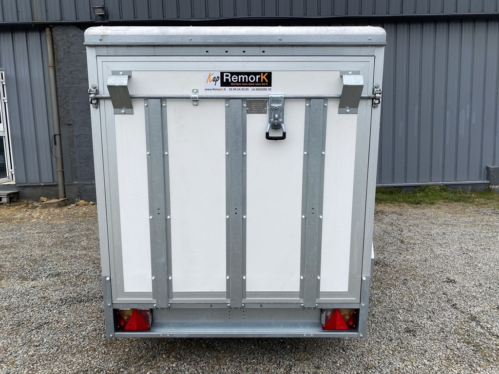 Remorque Fourgon Bois - 297 x 147 x 144 - 1300 Kg - 2 essieux - Hayon JCC13 3000