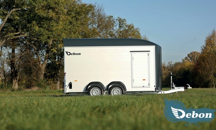 Remorque Fourgon Toit Polyester - 320 x 167 x 200 - 2000 Kg - Pont/Porte - Parois Alu - Porte latérale
