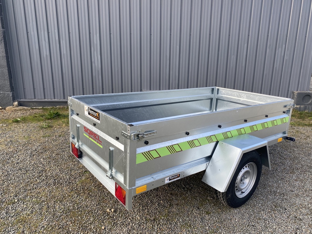 Remorque Utilitaire Tole - 259 x 135 x 50 - 1300 Kg - Freinée R261F113+