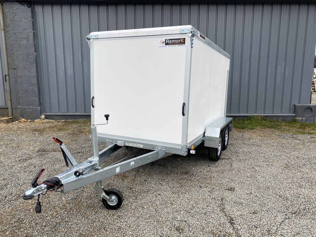 Remorque Fourgon Bois - 297 x 147 x 144 - 1300 Kg - 2 essieux - Hayon JCC13 3000