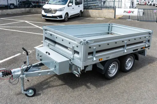 [BH255-2000-ELEC] Remorque Benne - 255 x 153 x 30 - 2000 Kg - 2 Essieux -  Electrique