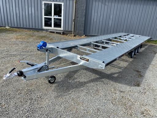 [PVCARPLATEAU800-3-3500] Remorque Porte 2 Voitures  - 800 x 216 - 3500 Kg - 3 Essieux