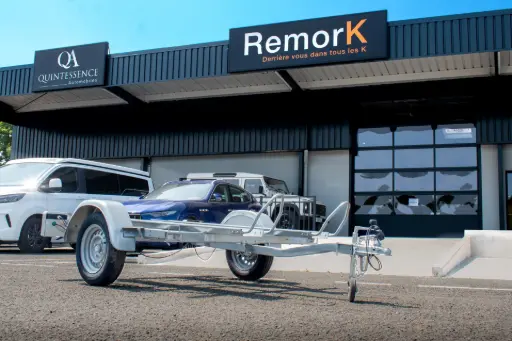 [PM02-13-01] Remorque Porte-moto - 2 rails - 500Kg - Roues 13p + Amortisseurs DUO PM 13