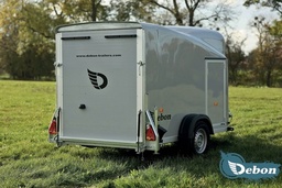 [FP300-CARGO-1300-BLANC-PL] Remorque Fourgon Polyester - 300 x 150 x 165 - 1300 Kg - Pont/Porte - CARGO Blanc - Porte latérale